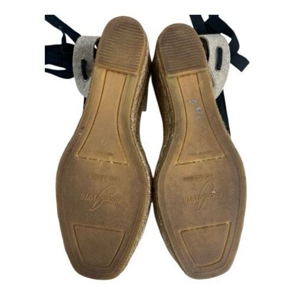 Gaimo Women Tan Black Espadrille Shoes Sandals Slingback Size 41 US 9-9.5 Wedge - Picture 9 of 11
